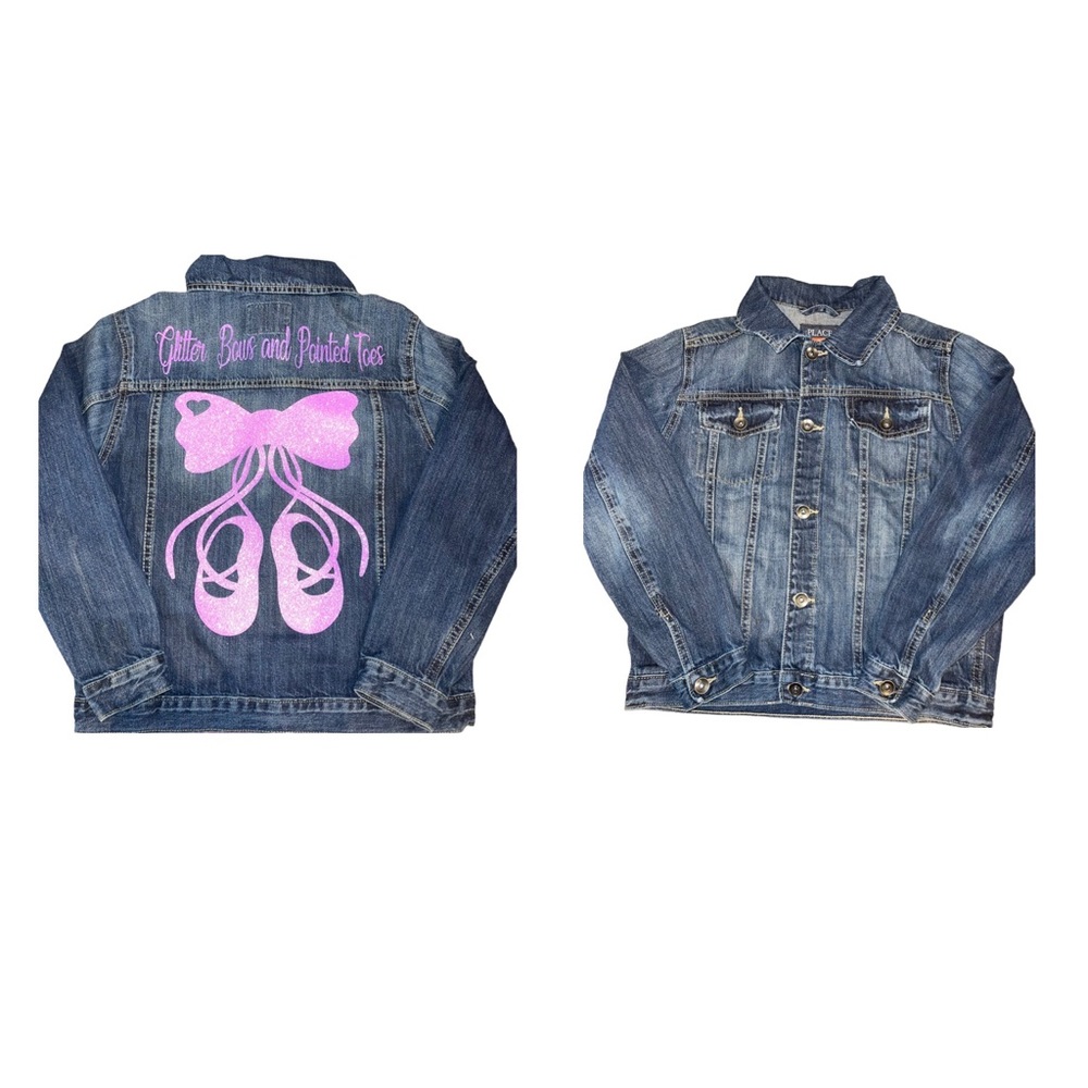 Youth Girl Denim Jackets Ballet Decals Youth Girl Size Large 10/12 Glittery